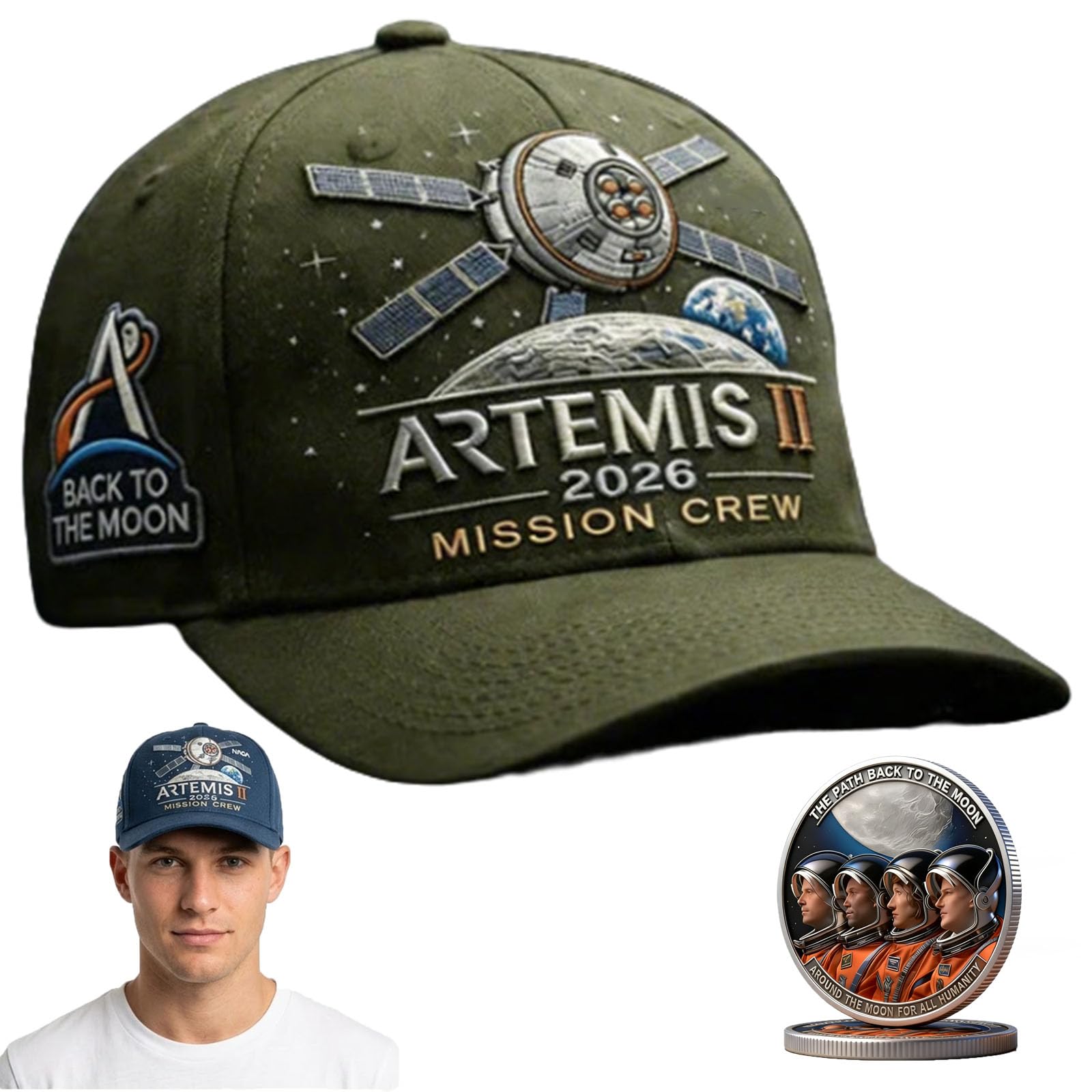 Artemis II Lunar Mission Commemorative Cap, Back to the Moon Lunar Mission Hat, Adjustable Artemis 2 Space Gift — view 12