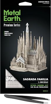 Fascinations Metal Earth Premium Series Sagrada Familia 3D Metal Model Kit Bundle with Tweezers