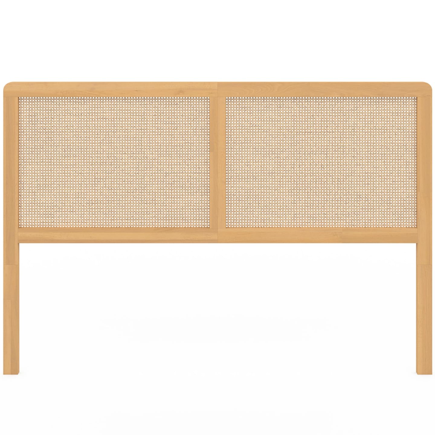 IDMarket - Testiera 160 cm canna e legno EDHEN