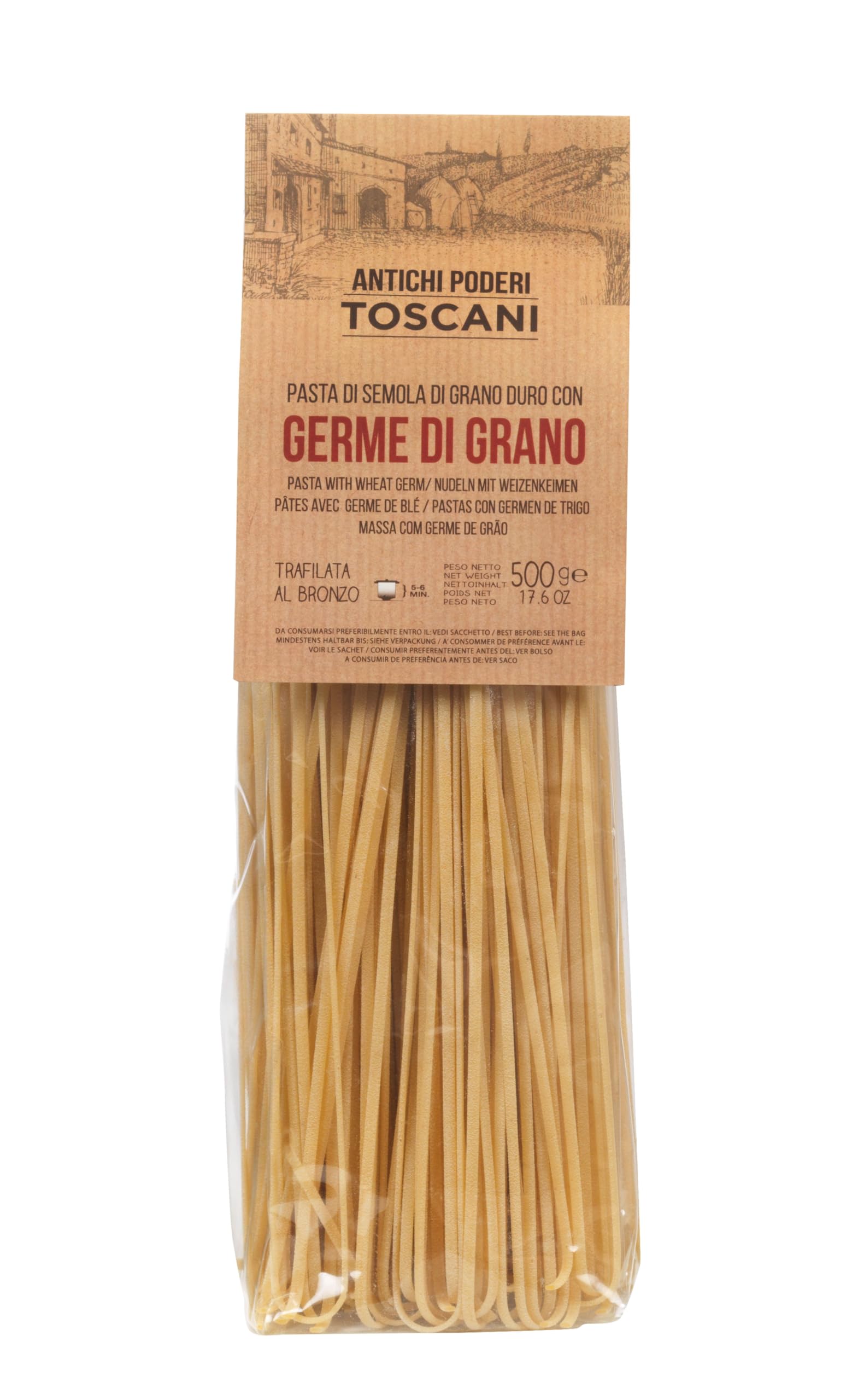 Antichi Poderi Toscani - Pasta with Wheat Germ - Linguini - Made with Durum Wheat Semolina - 500 gr