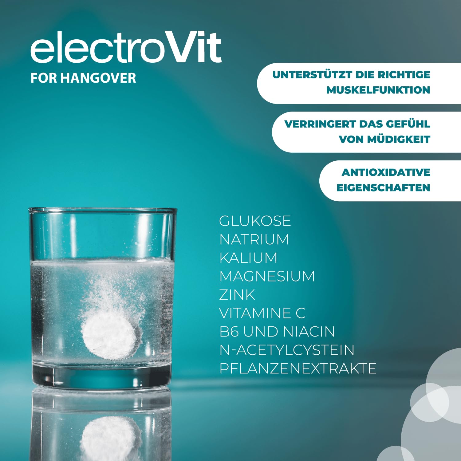 Activlab ElectroVit ULGA W KACU – Wsparcie po imprezie z glukozą, elektrolitami i ekstraktami roślinnymi, 20 tabletek musujących, smak cytrynowy, sód, potas, cynk, magnez, witamina B6, witamina C