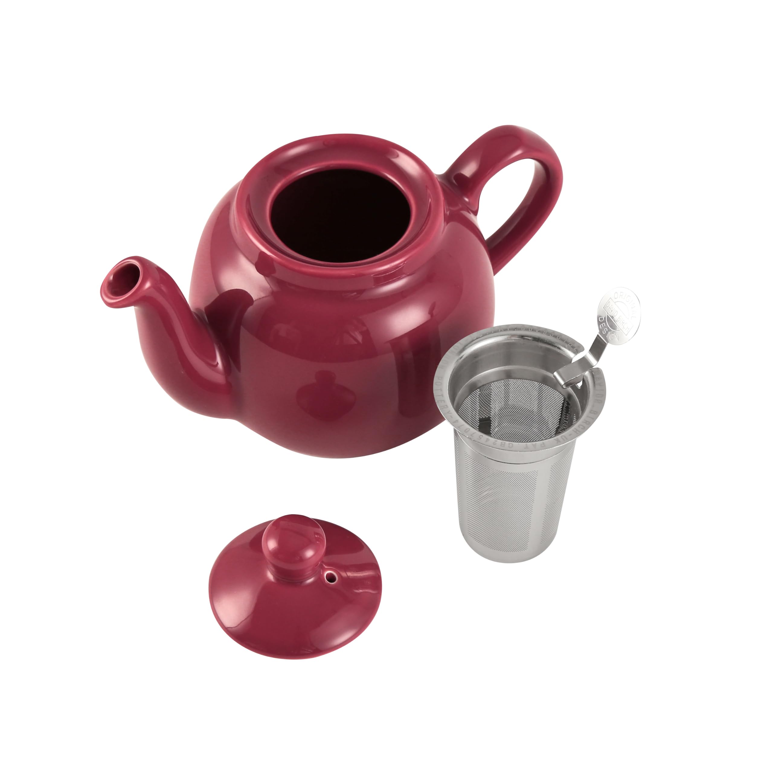 London Pottery Théière rustique avec infuseur, céramique, carmin, 2 tasses (600 ml) [produit importé parallèle]