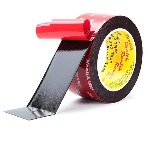 Realth Cinta de montaje de doble cara color negro 2 pulgadas x 18 pies compatible con 3M 5925 cinta de espuma de muy alta adherencia adhesivo