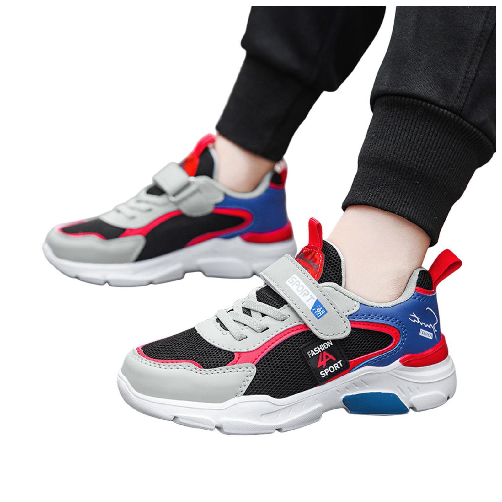 Scarpe Trekking Bambino Ragazzo Ragazza 28-40 EU con Rete Traspirante e Strappo Chiusura, Supporto Plantare Sneake da Ginnastica Leggere Casual Comfort per Montagna Tennis Basket