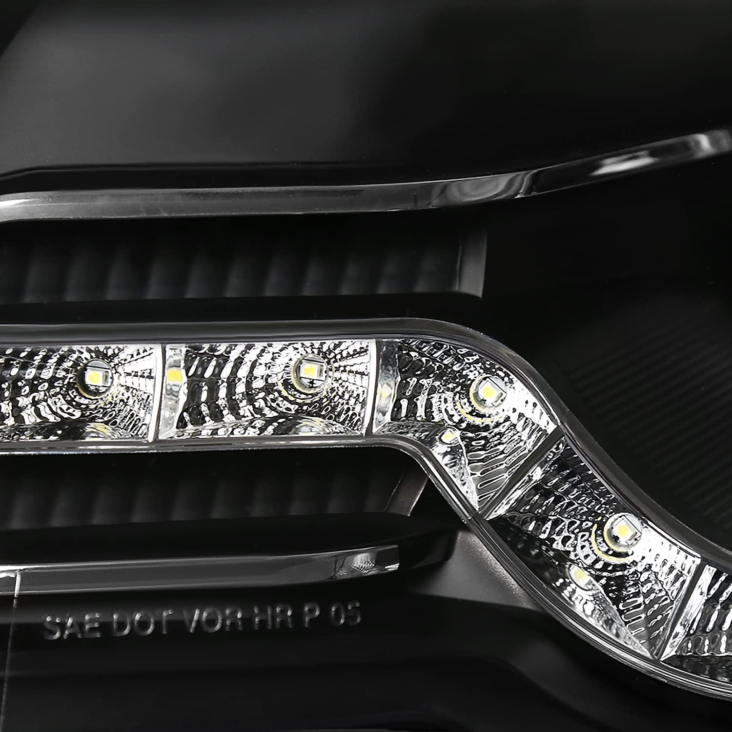 SPEC-D TUNING Black Halo Projector Headlights + R8 Sty LED Lamps Compatible with 2006-2010 Volkswagen Passat, Left + Right Pair Headlamps Assembly