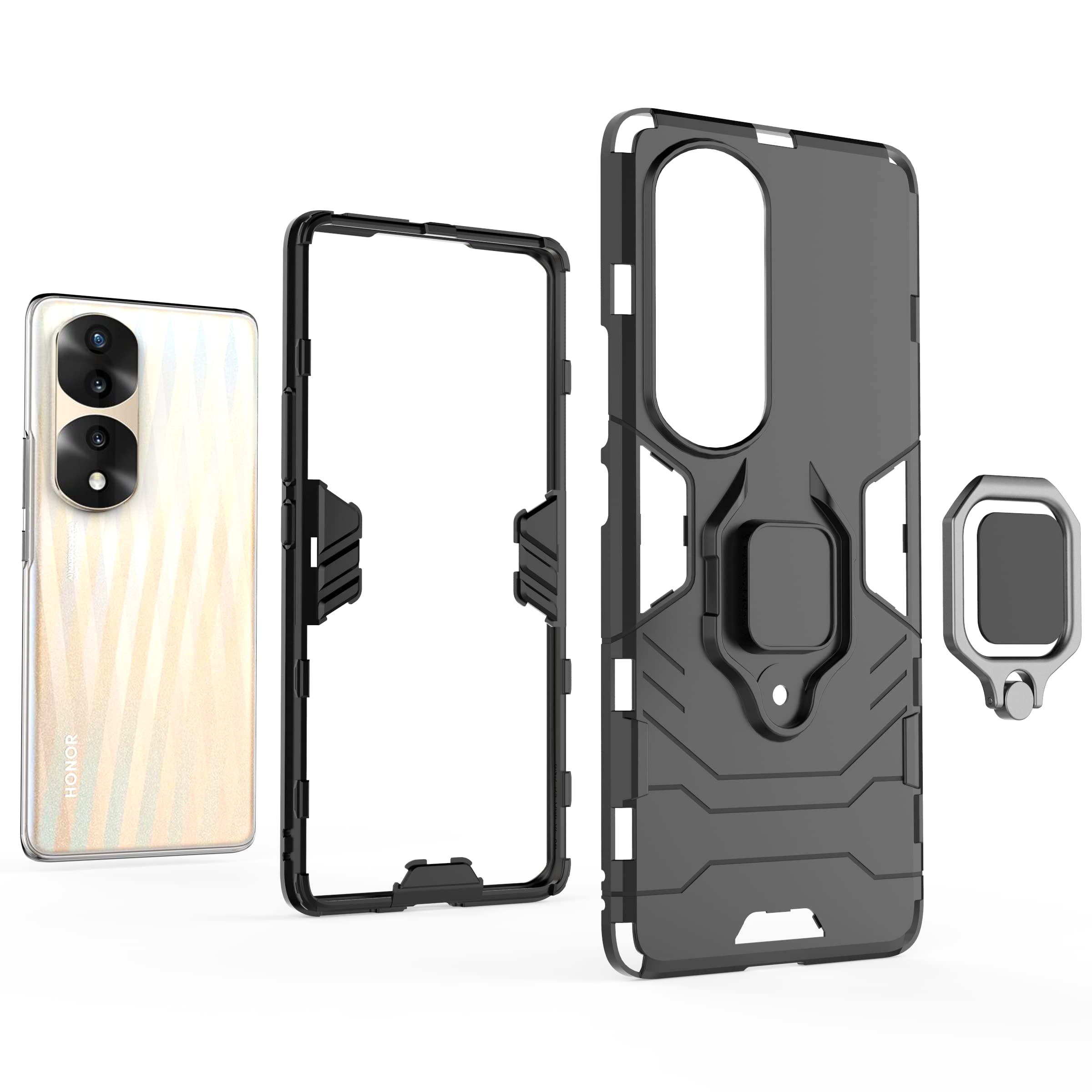 FERLAN Cover Compatibile con Xiaomi Poco F3/K40/F3 Pro,Custodia Antiurto,con 360°Rotante Anello Supporto TPU+PC Cover per Xiaomi Poco F3/K40/F3 Pro -Rosso