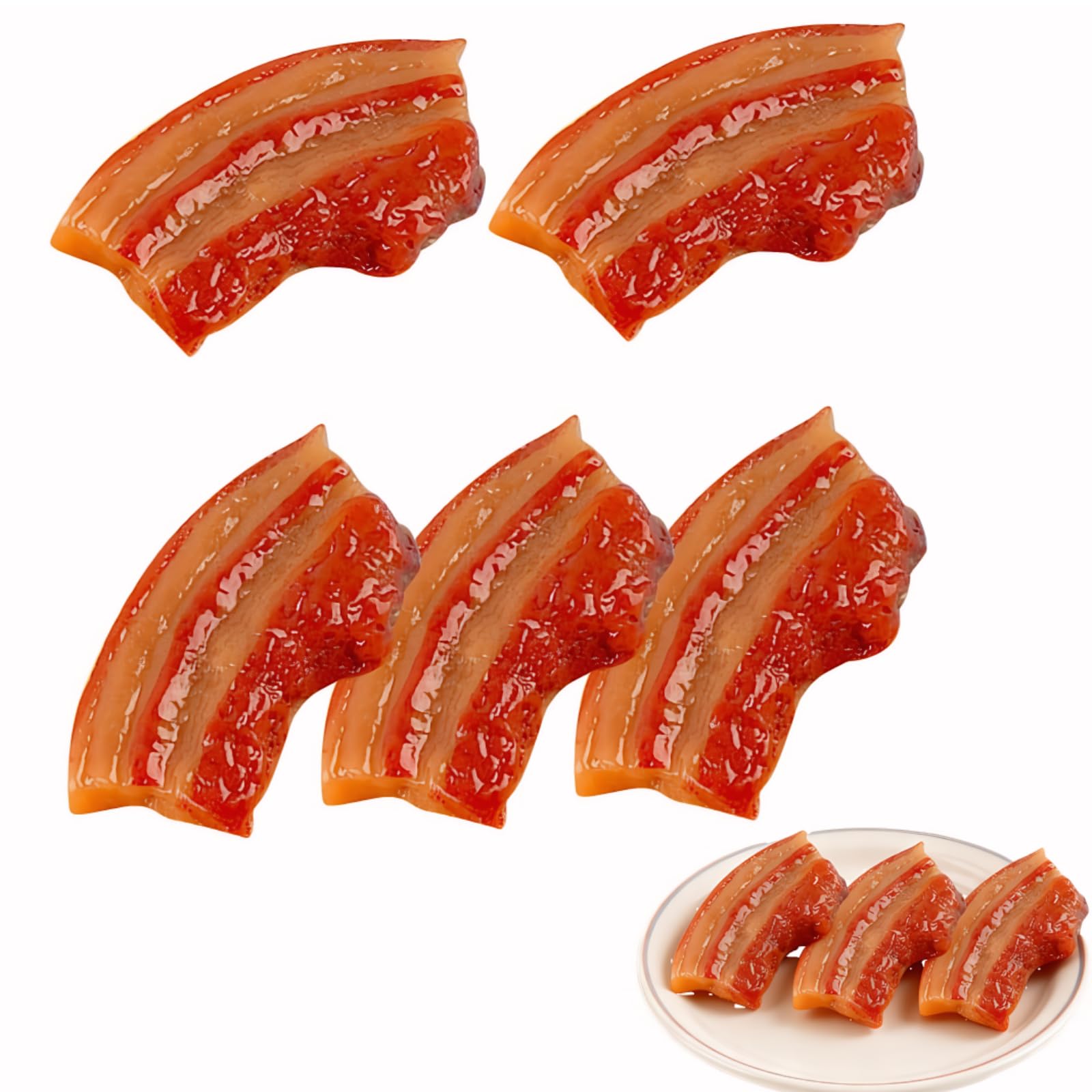 Toddmomy 4pcs Fake Realistic Meat Model, Artificial Fake Pork Decorative for Home Kitchen Decoration Market Display Photography Props Party Decoration