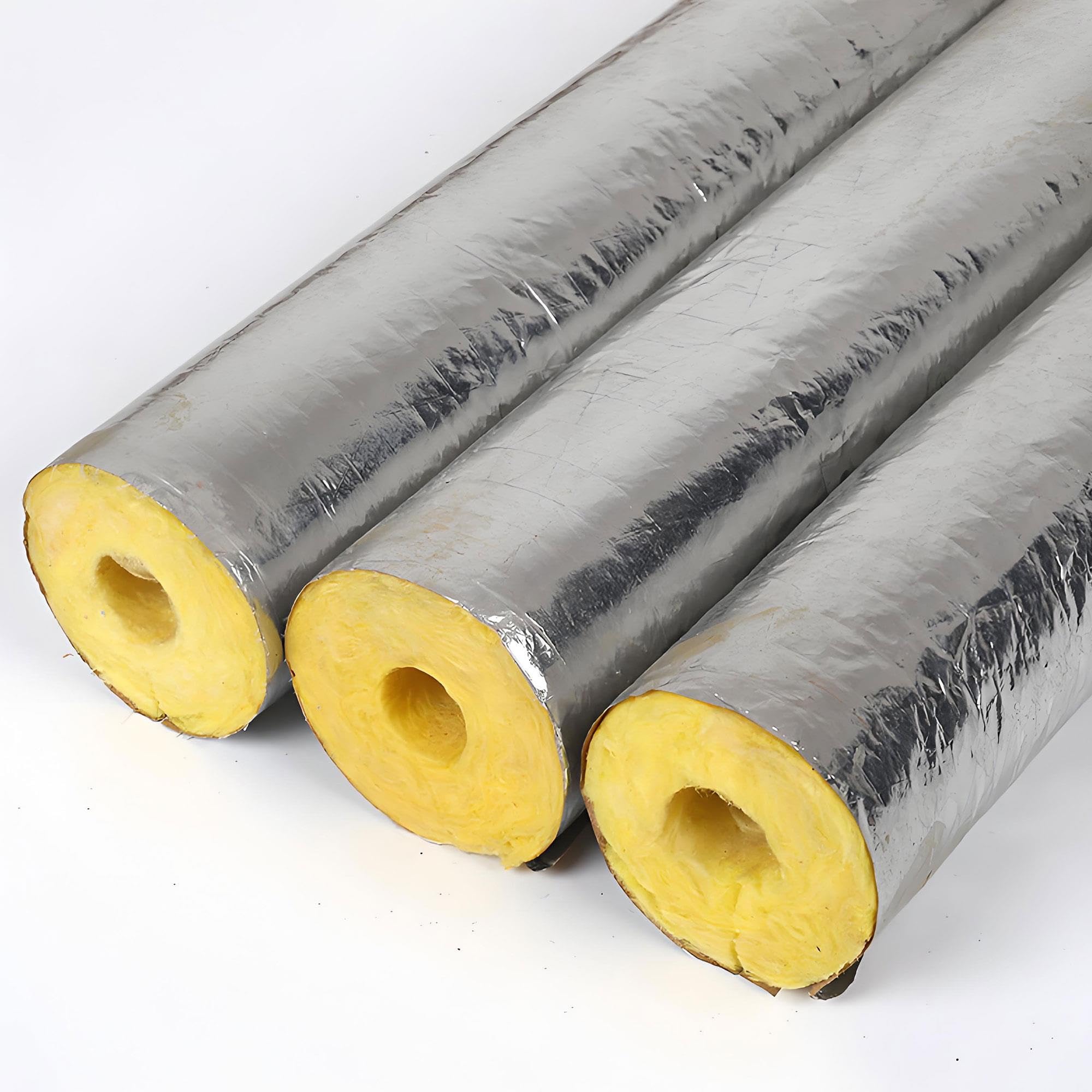 1m Isolante Per Tubature Coppelle In Lana Di Roccia Con Alluminio Guaina