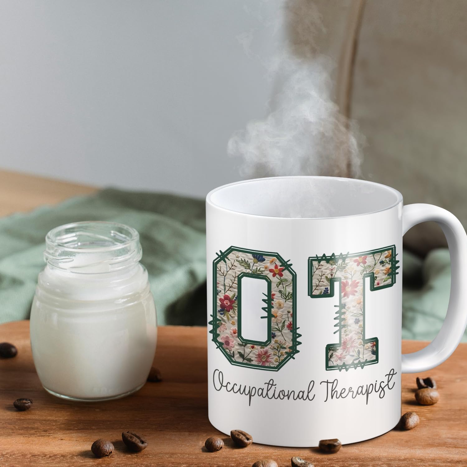 Occupational Therapist Gifts Mug - Occupational Therapy Gifts Coffee Mug, OT Gift, Floral OT Therapist Ceramic Coffee Mug 11 oz - Image 6