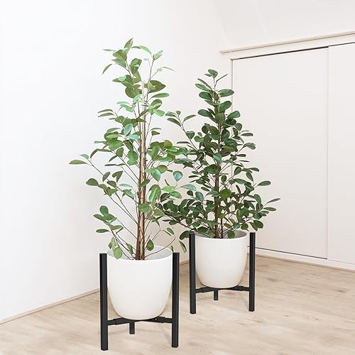 Miniatura 6 de Blvornl Soporte ajustable para plantas, soporte de metal moderno de mediados de siglo, 3 patas, resistente para macetas de 12 a 16 pulgadas, soporte