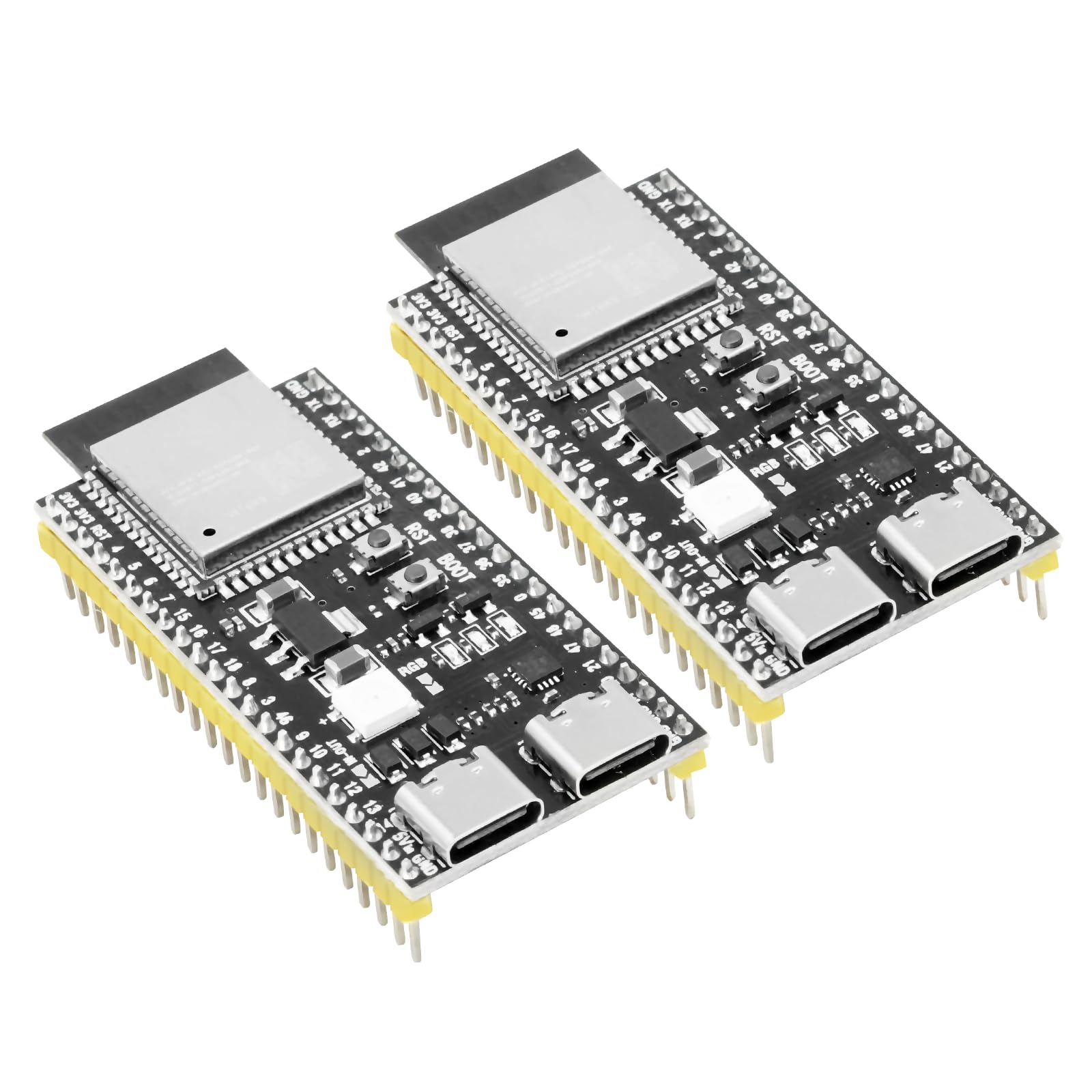 RUIZHI con ESP32 S3 ESP32-S3 DevKitC-1-N16R8 Placa de Desarrollo con Interfaces duales Tipo C y 2,4-GHz WLAN Bluetooth 5.0 Soldadura Compatible con Arduino(2 Pezzi)