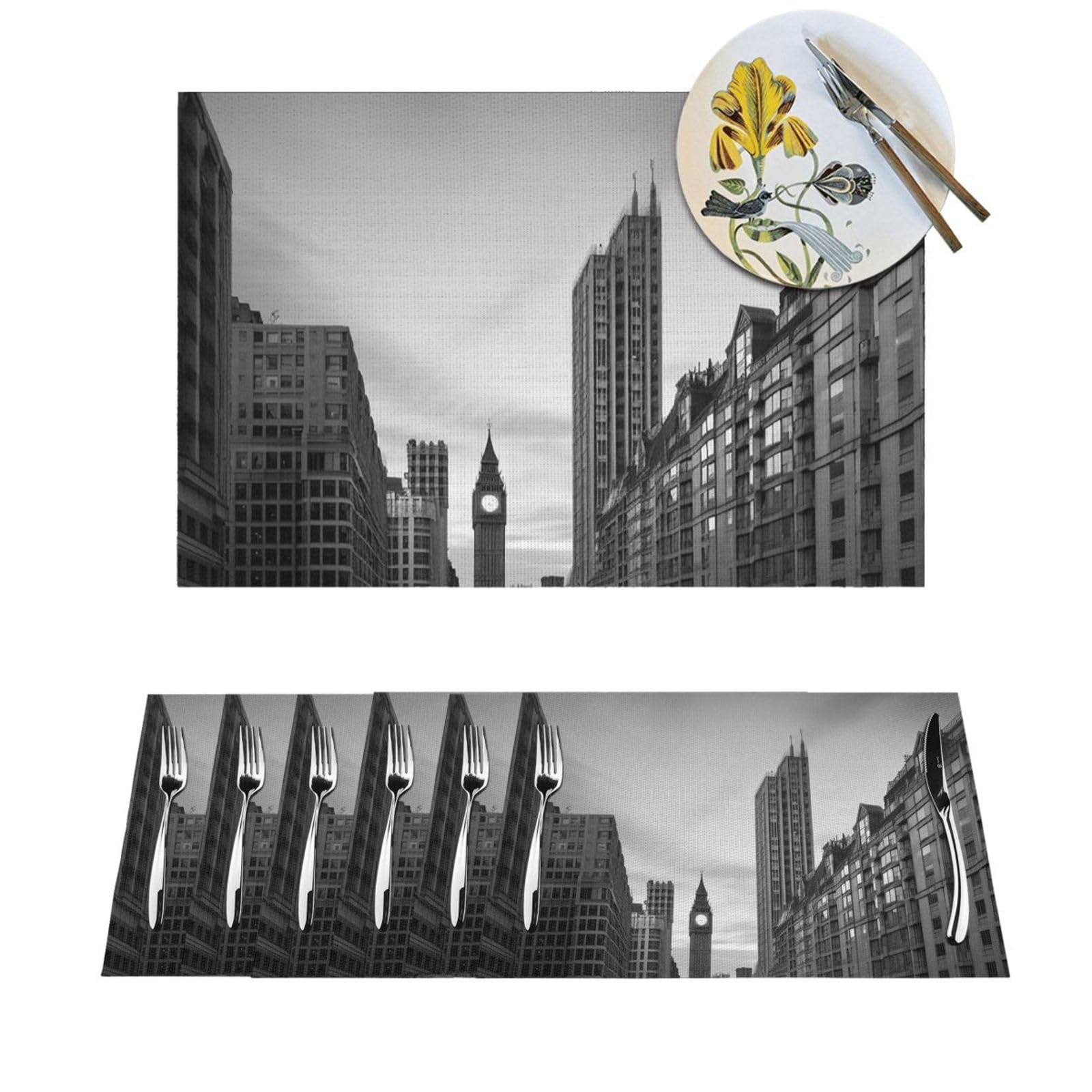 Sets de table lavables PVC noir et blanc anti-tache et thermorésistants pour protéger votre table