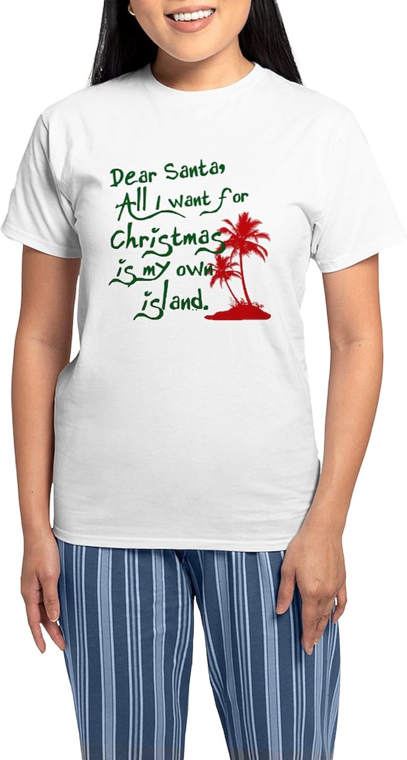 CafePress Christmas Island Pajamas Women's Novelty Cotton Pajama Set, Comfortable PJ Sleepwear