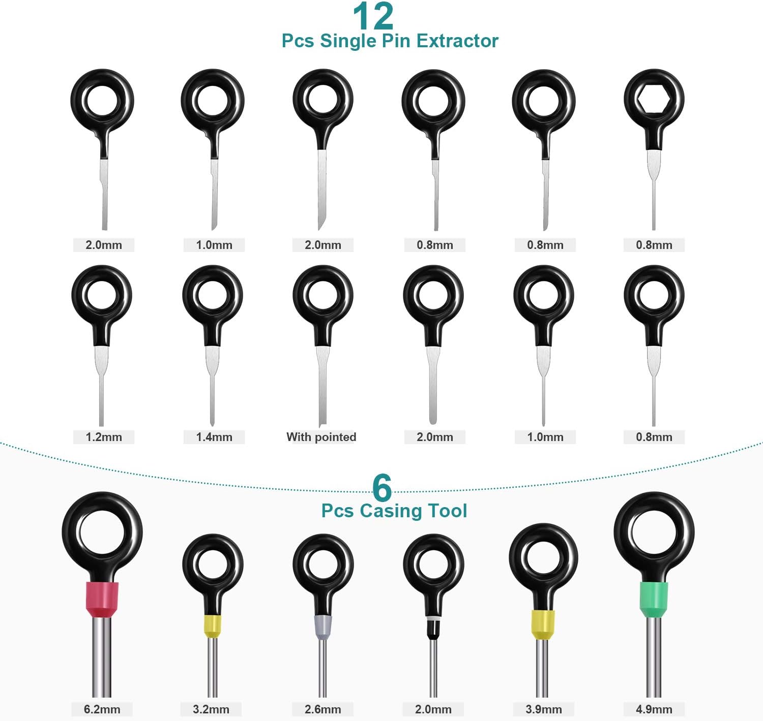 MENKEY Terminal Removal Tool Kit for Car, 39 Pieces Wire Connector Pin Release Key Extractor Tools Set for Most Connector Terminal