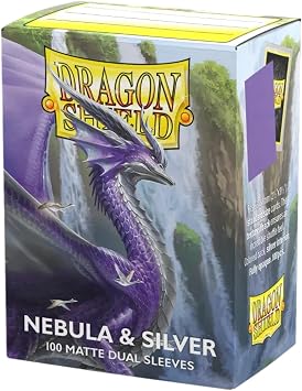 Dragon Shield | Matte Dual Standard Size Card Sleeves | 100ct - Smooth & Tough Premium TCG Sleeves - Compatible with Pokemon, One Piece, and Magic The Gathering | Nebula & Silver