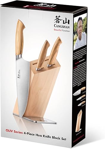 Miniatura 9 de Cangshan OLIV Series 501677 Sueco 14C28N - Juego de 4 cuchillos HUA forjados de acero arce