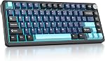 Surmen M75 75% Clavier crémeux sans fil avec joint, pré-ludé triple mode Bluetooth mécanique jeu clavier BT5.0/2.4Ghz/USB avec tampons d'absorption du son Chaud-Swap (Shadow Red)