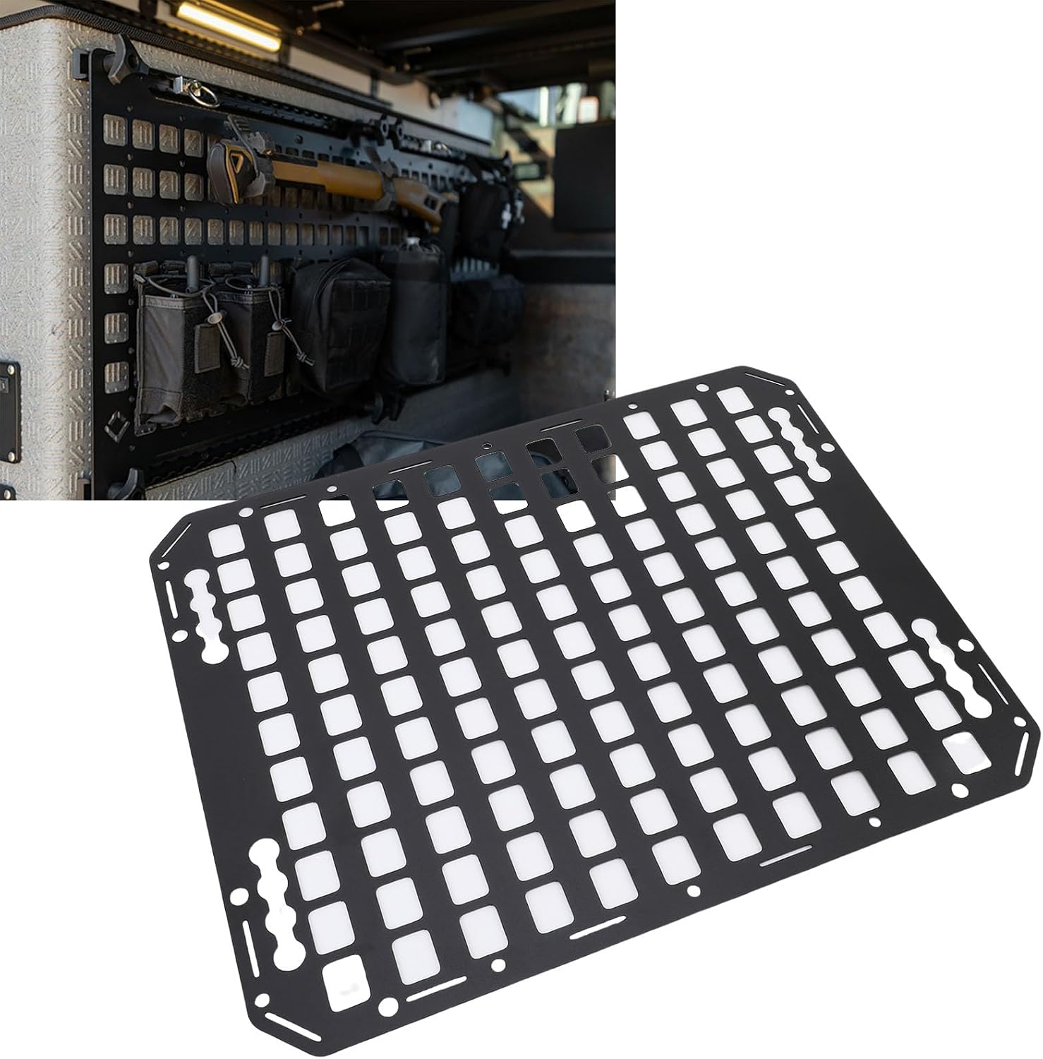 GOWENIC Truck Bed Cargo Net, Accessories for Pickup Bed Divider Organizer and Storage, Truck Panel Rack System Cargo Storage Organizer Use with L Rails for Sedans SUVs Pickup