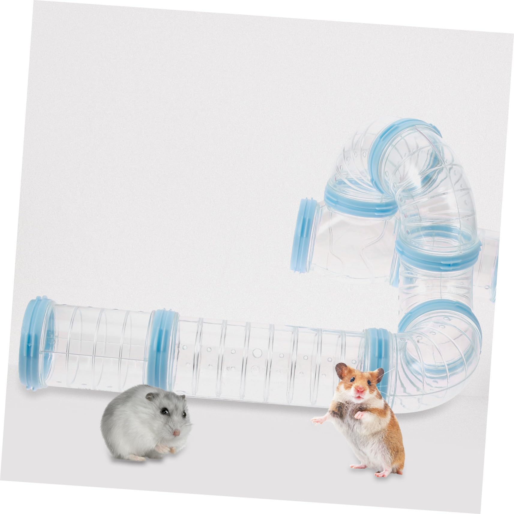 TEHAUX 2 Satz Hamsterröhrenset mit Selbstgemacht Verbindung Transparentes Pp Material Abnehmbare Bauweise Einfach zu Reinigen für Hamster und Eichhörnchen im Käfig
