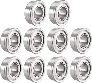 uxcell FR188ZZ Flanged Ball 1/4" x 1/2" x 3/16" Double Metal Shielded (GCr15) Chrome Steel Flange Rip Bearings 10pcs