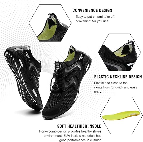 Miniatura 5 de YALOX - Zapatos de agua de secado rápido para hombre y mujer, para exteriores, proporcionan una sensación de ir descalzo, para usarlos en la playa,