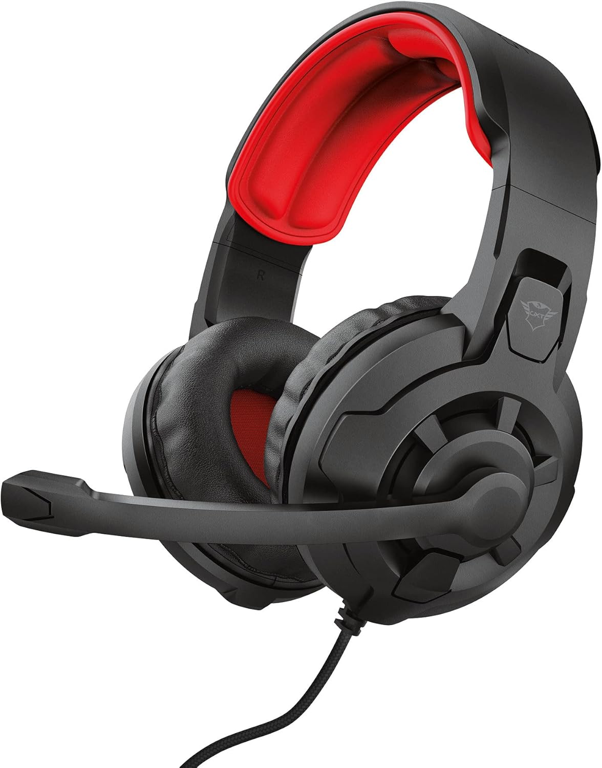 Trust Gaming GXT 411 Radius Multiplatform Gaming Headset for PC, PS5, PS4, Xbox, Nintendo Switch, Mobile, Over Ear, 3.5 mm Audio Jack, Volume Control, Adjustable Microphone – Black