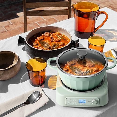 Miniatura 9 de BUYDEEM Olla de cocción lenta 5 en 1 de 4.7 cuartos con olla antiadherente extraíble, compatible con varios utensilios de cocina, dos controles de