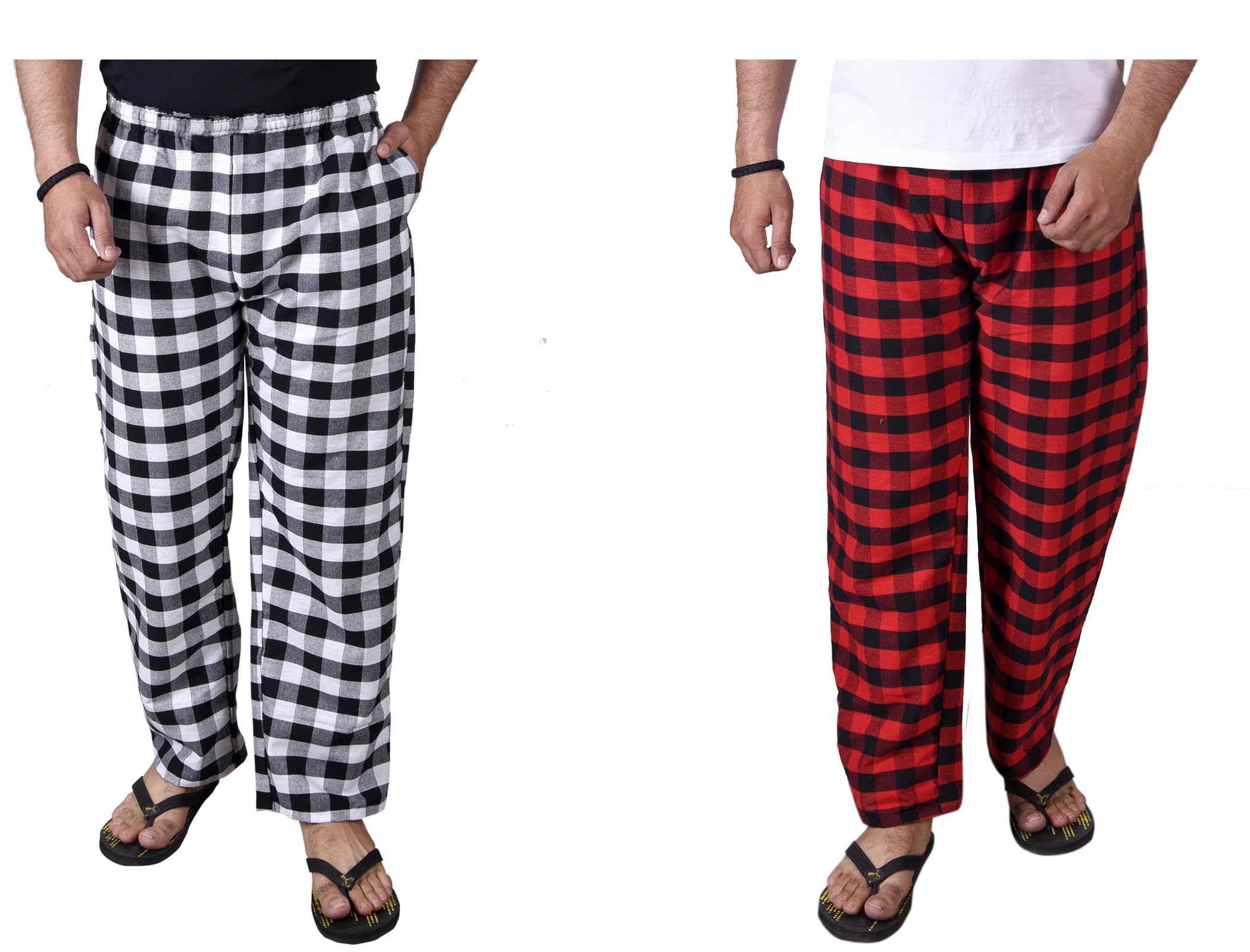 Men's Cotton Check Pyjama, Pack of 2 (FS404)-image-9