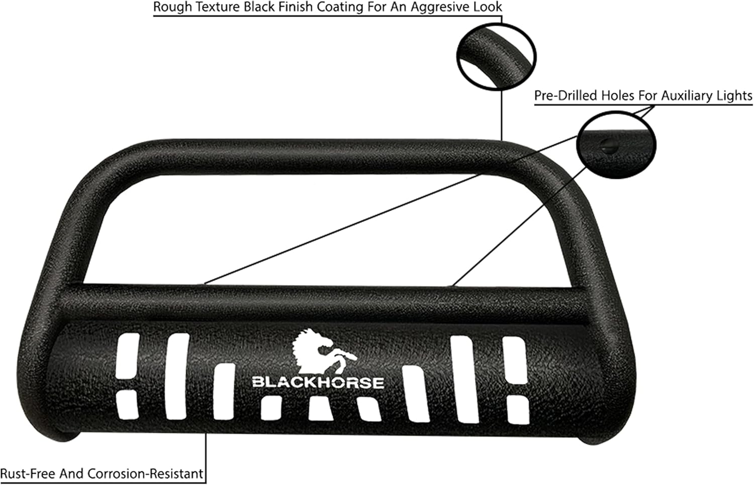 Black Horse Bull Bar-T Textured Black Compatible with 2002-2006 Honda CR-V-CBT-B331SP