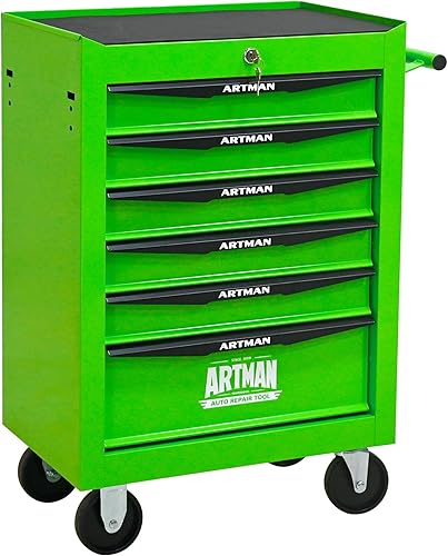 Miniatura 10 de Caja de herramientas con ruedas, caja de herramientas mecánica con 6 cajones, organizador de caja de herramientas con 7 cajas de almacenamiento de