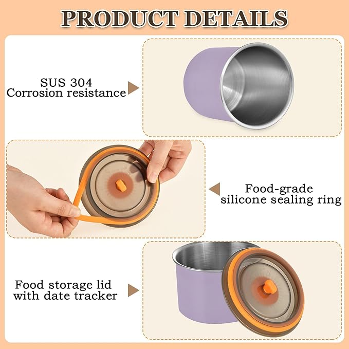Frasco Hermético para Café 30 oz Acero Inoxidable Color Lavanda FUGIDOG miniatura 6