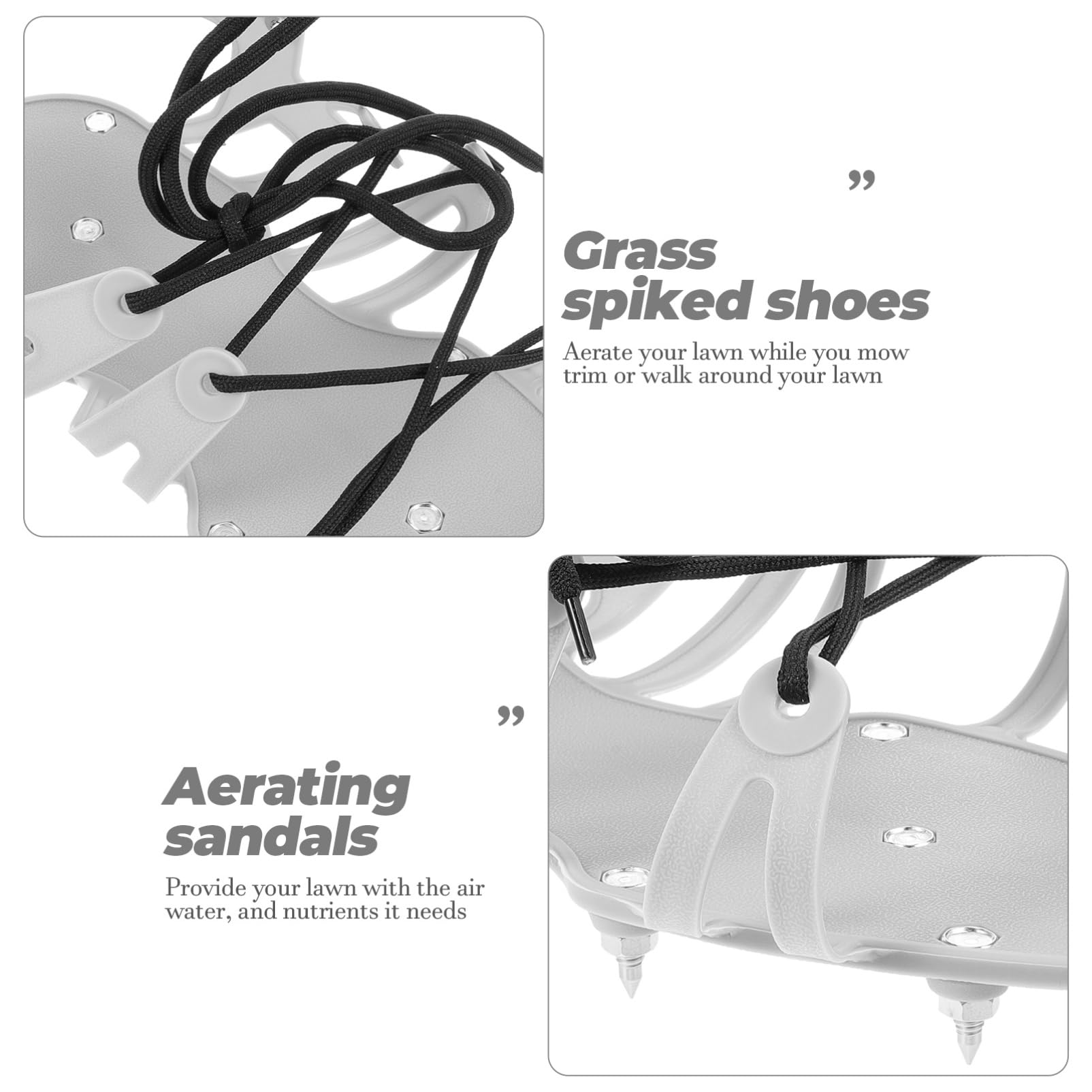 BESPORTBLE 3 Ensembles scarificateur de Jardinage aérateur de pelouse Baskets Verser aerateur Gazon Chaussures Entretien pelouse Chaussures d'aérateur de Jardinage Sandales aérées PP