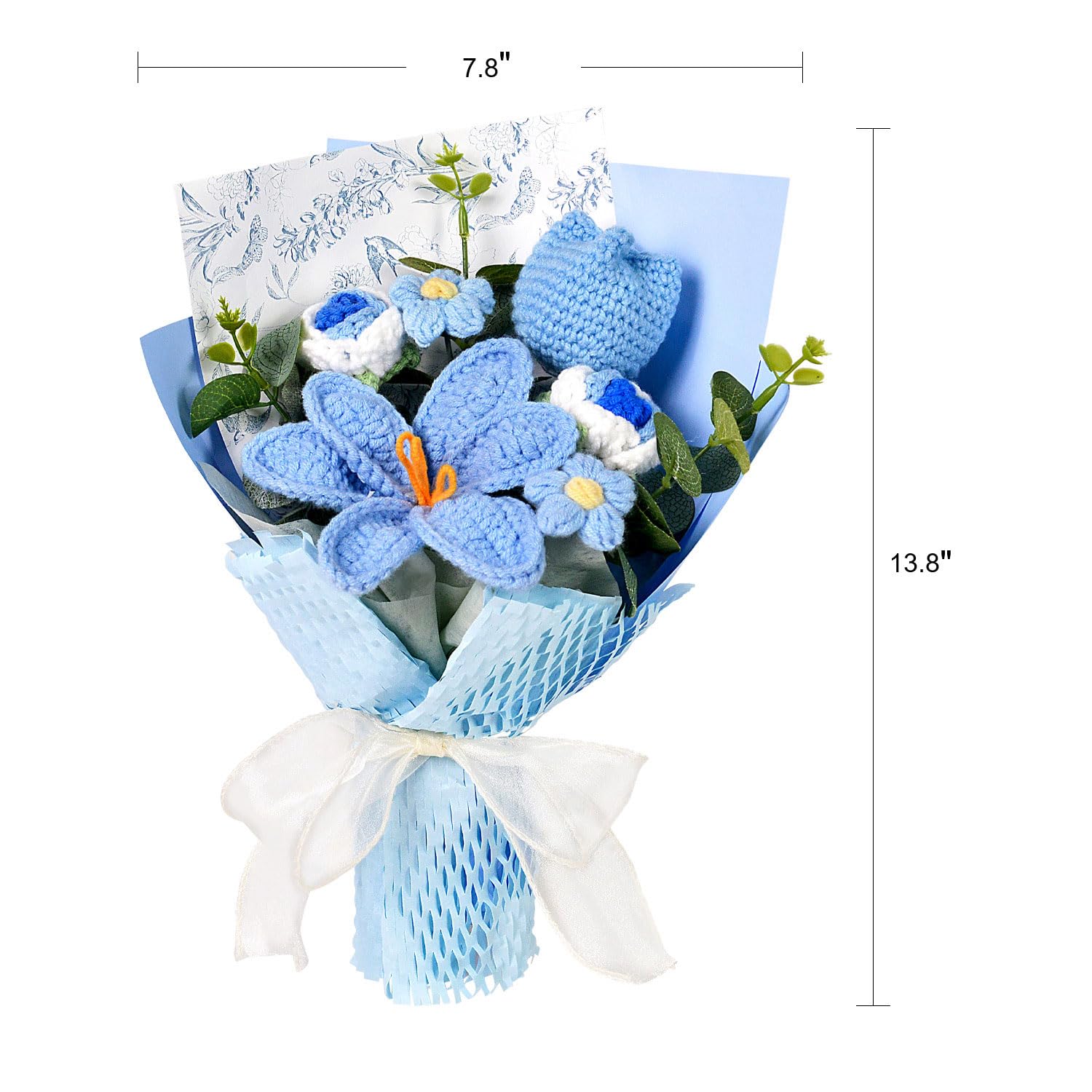 Amazon.com: Hlenbin Crochet Flower Bouquet, Tulip Rose Daisy