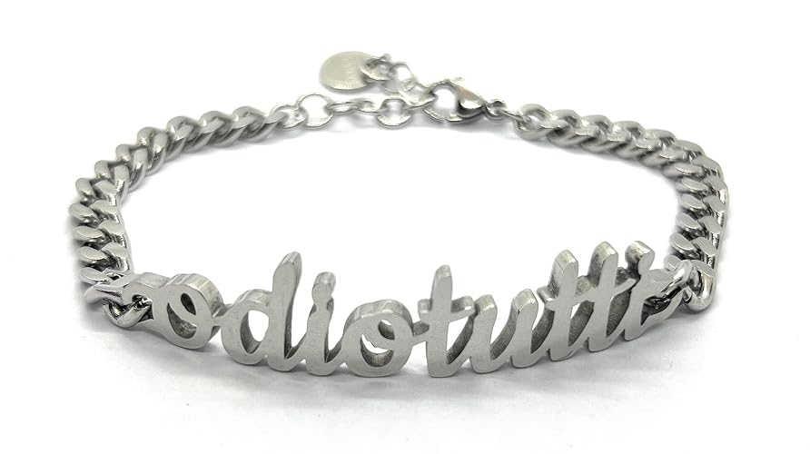 SiLo Bijoux BRACCIALE ODIO TUTTI DONNA CON SCRITTA IN ACCIAIO INOX 316L ANALLERGICO NON CAMBIA COLORE RAGAZZA - CONFEZIONE REGALO INCLUSA… - SILVER