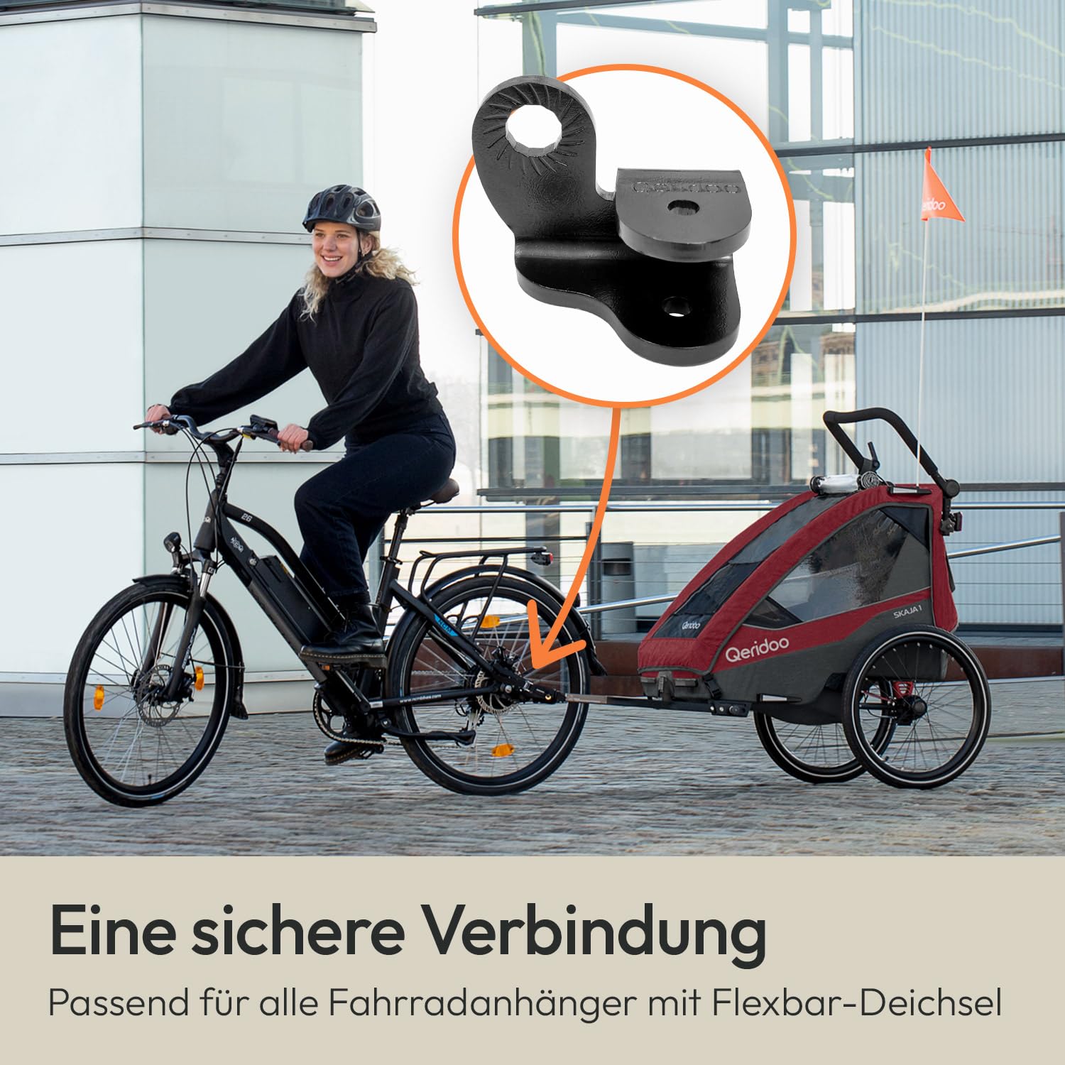 Attelage De Remorque Vélo – Embrayage Pour Qeridoo MJ 2017-2022 – Noir Acier