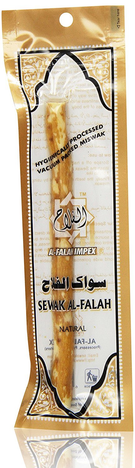Al Falah Miswak Stick - Sewak - Hygienically Processed and Vacummed Packed - Box of 60 Individual Sticks,60 Count (Pack of 1)