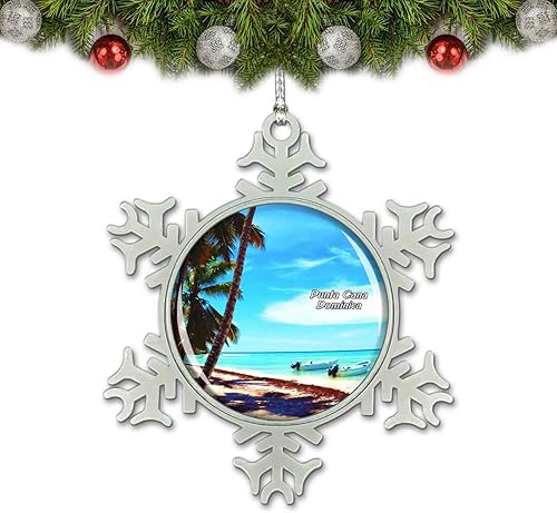 Saona Island Punta Cana Dominica Adorno de Navidad Decoración de árbol de cristal Metal Souvenir Regalo Saona Island Punta Cana Dominica Adorno de Navidad Decoración de árbol de cristal Metal Souvenir Regalo