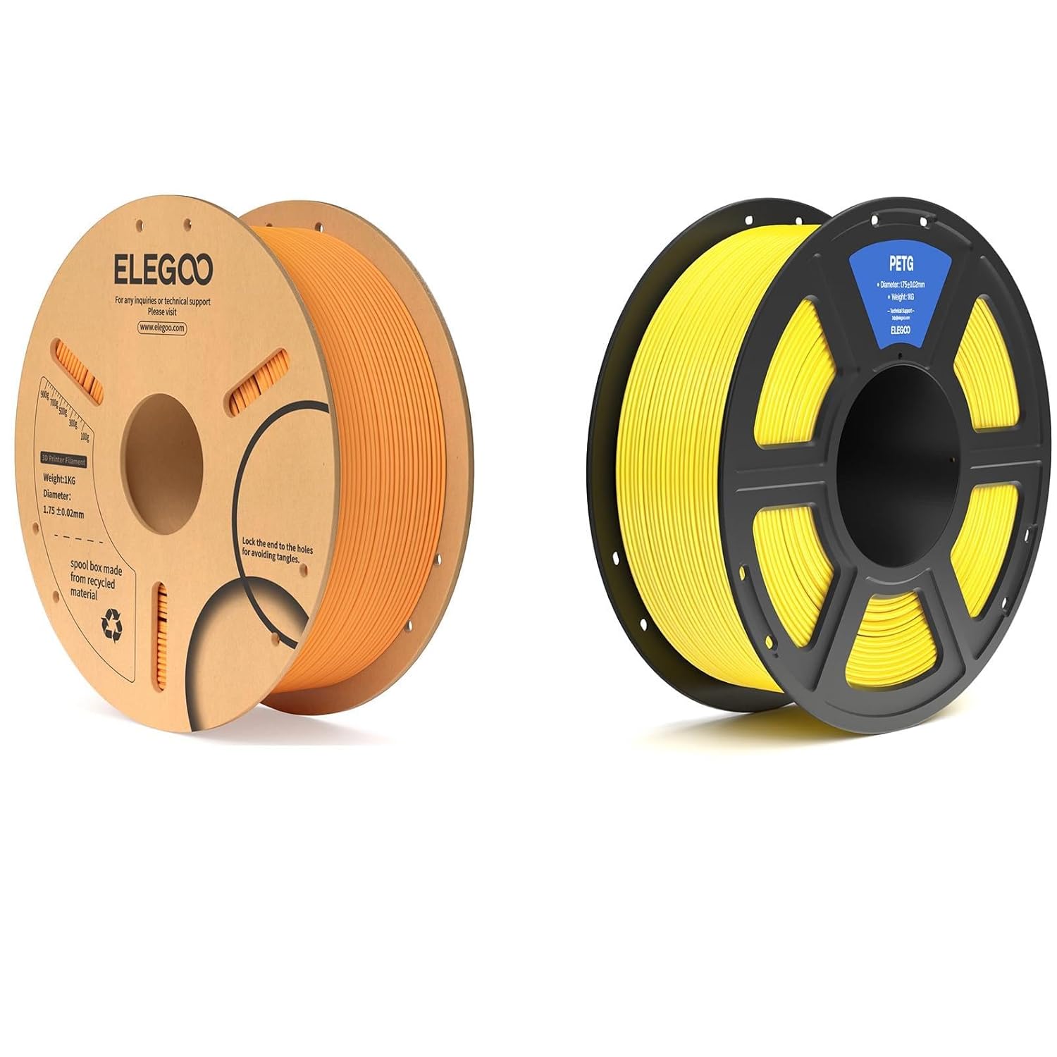 PLA Filament Orange 1KG & PETG Filament Yellow 1KG