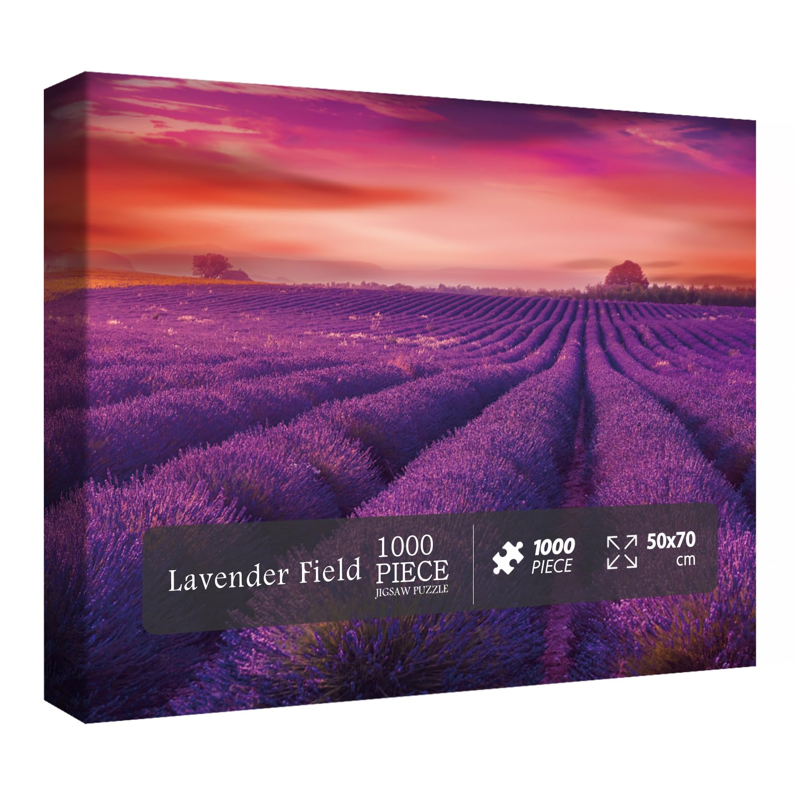 Amazon.com: Purple Lavender Field Jigsaw Puzzle 1000 Piece, Sunset