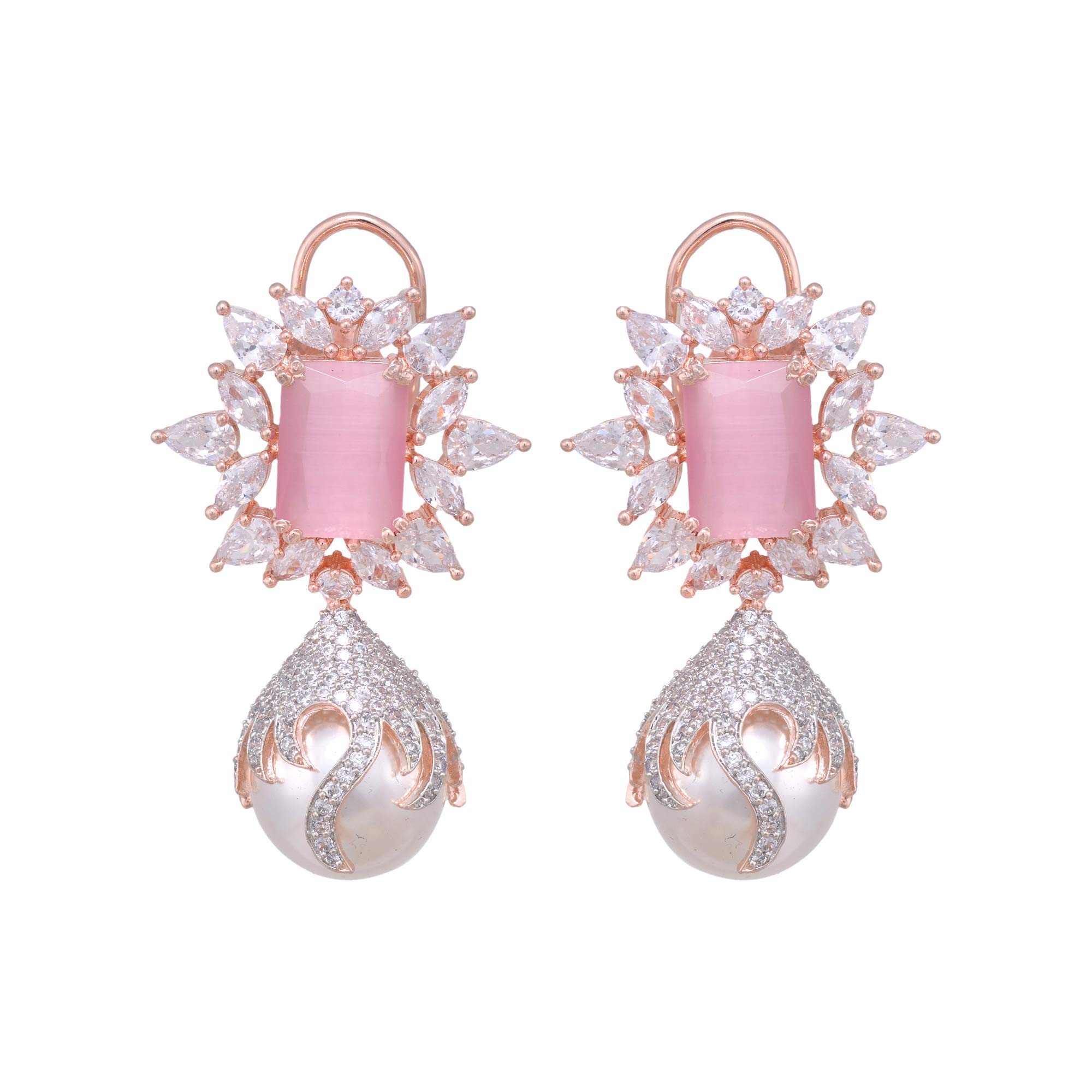 SARAF RS JEWELLERY Beautiful Royal Pearl Studded Stylish Branded Festive Earrings For Women And Girls (B09B55C34B) Amazon Price History, Amazon Price Tracker