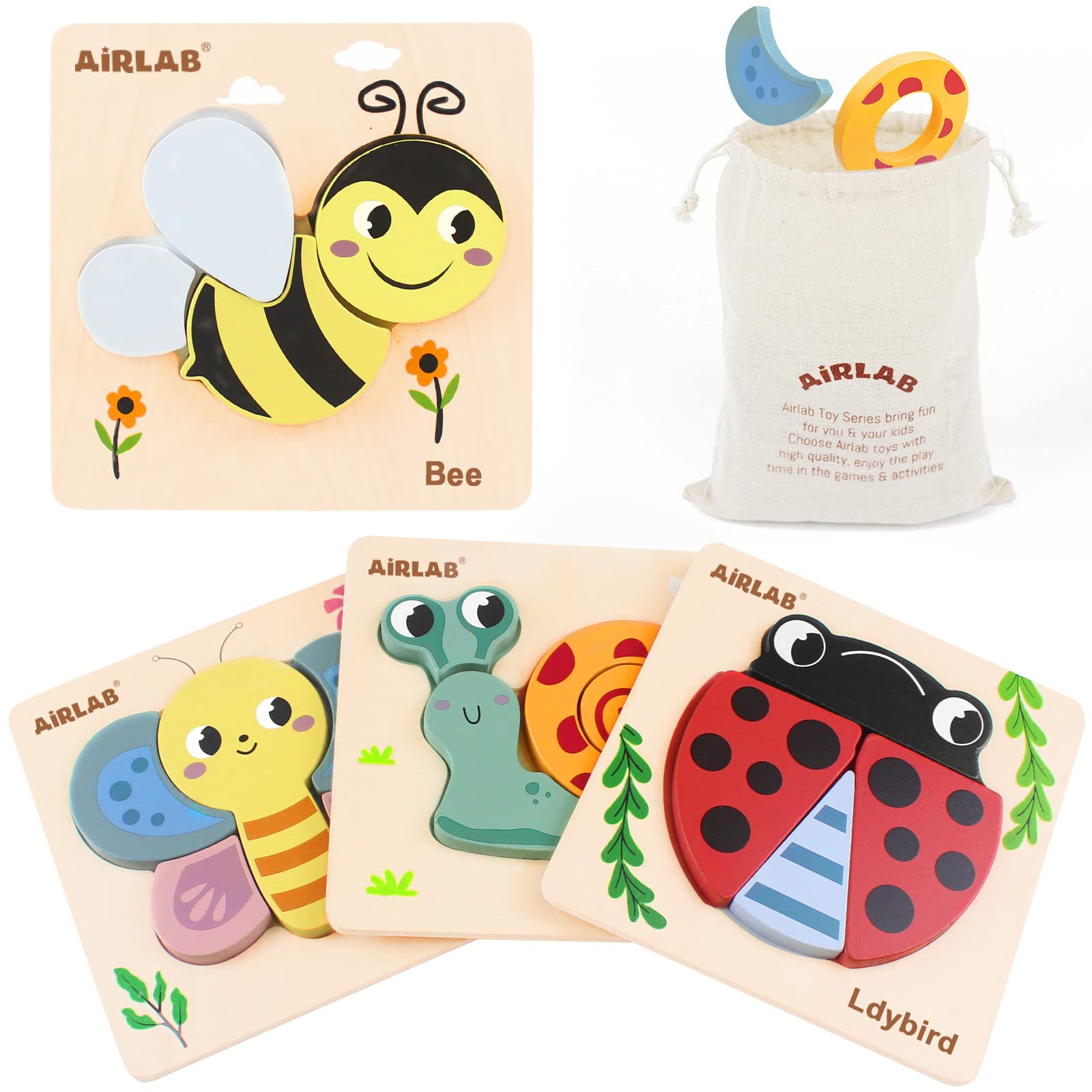 Amazon.com: Wooden Toddlers Puzzles Ages 1-3 Animals Shape Puzzle  Educational Toys Gift for Boys Girls 2-4 Year Old Baby Travel Daycare  Portable Toy with Drawstring Bag Pack of 4 : Toys & Games