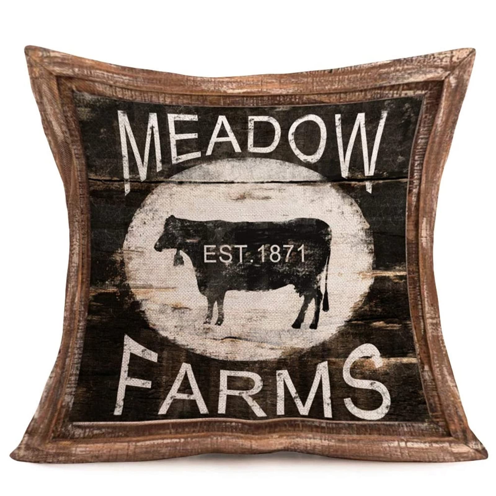 4 sztuki dekoracyjnych poszewek na poduszki, 55 x 55 cm, nowoczesna dwustronna poszewka na poduszkę do ogrodu na zewnątrz patio ławka salon sofa dekoracja domu poszewka retro krowa zwierzę 56 x 56 cm