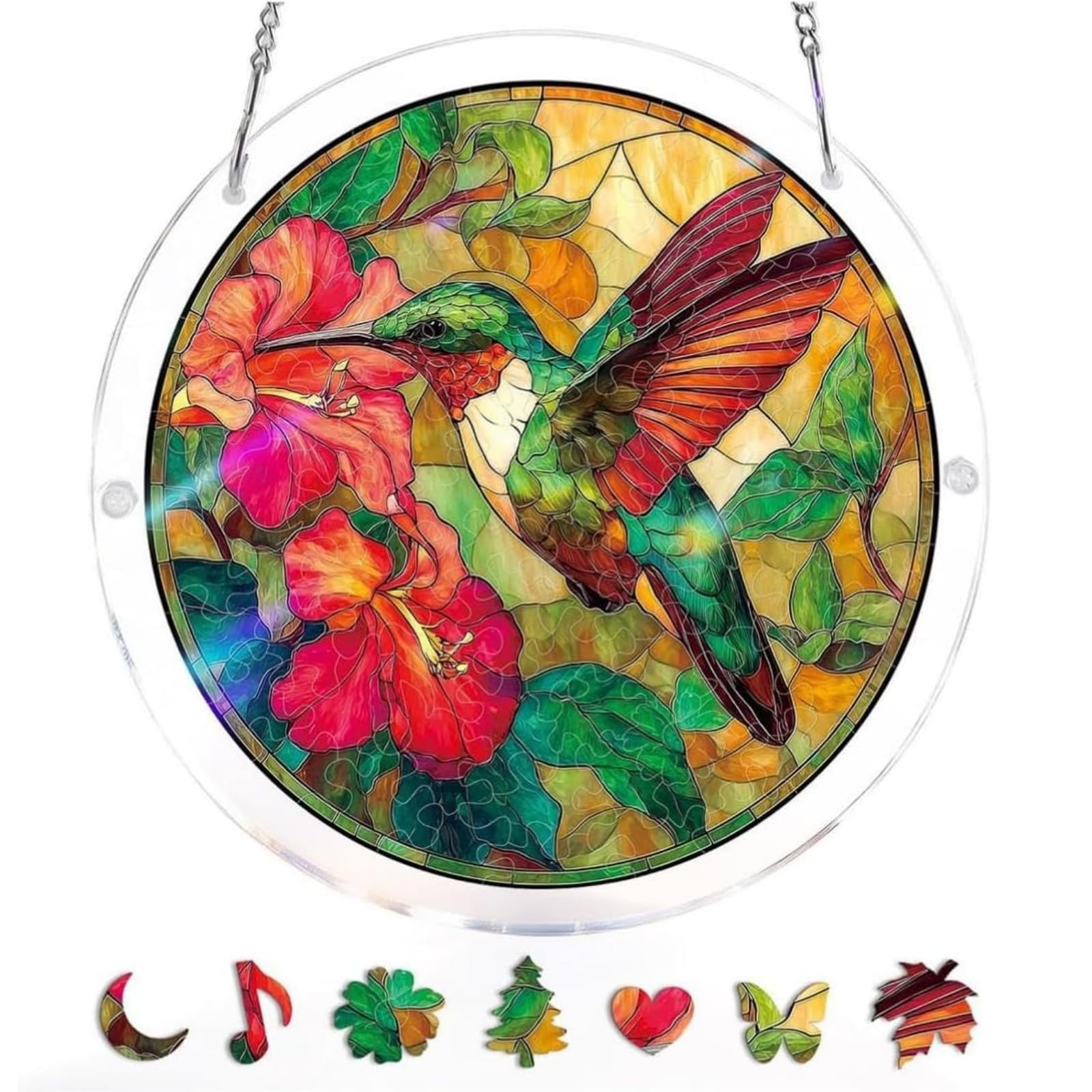 Acrylic Puzzles Suncatcher, Tree of Radiant Glass Puzzle (D)