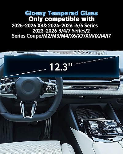 Miniatura 2 de Para 2023 ~ 2025 Serie 3/4/7/2 Coupe/M2/M3/M4/X6/X7/XM/iX/i4/i7/X3/i5/5 Series Protector de pantalla de 12.3 pulgadas, pantalla táctil de vidrio BMW