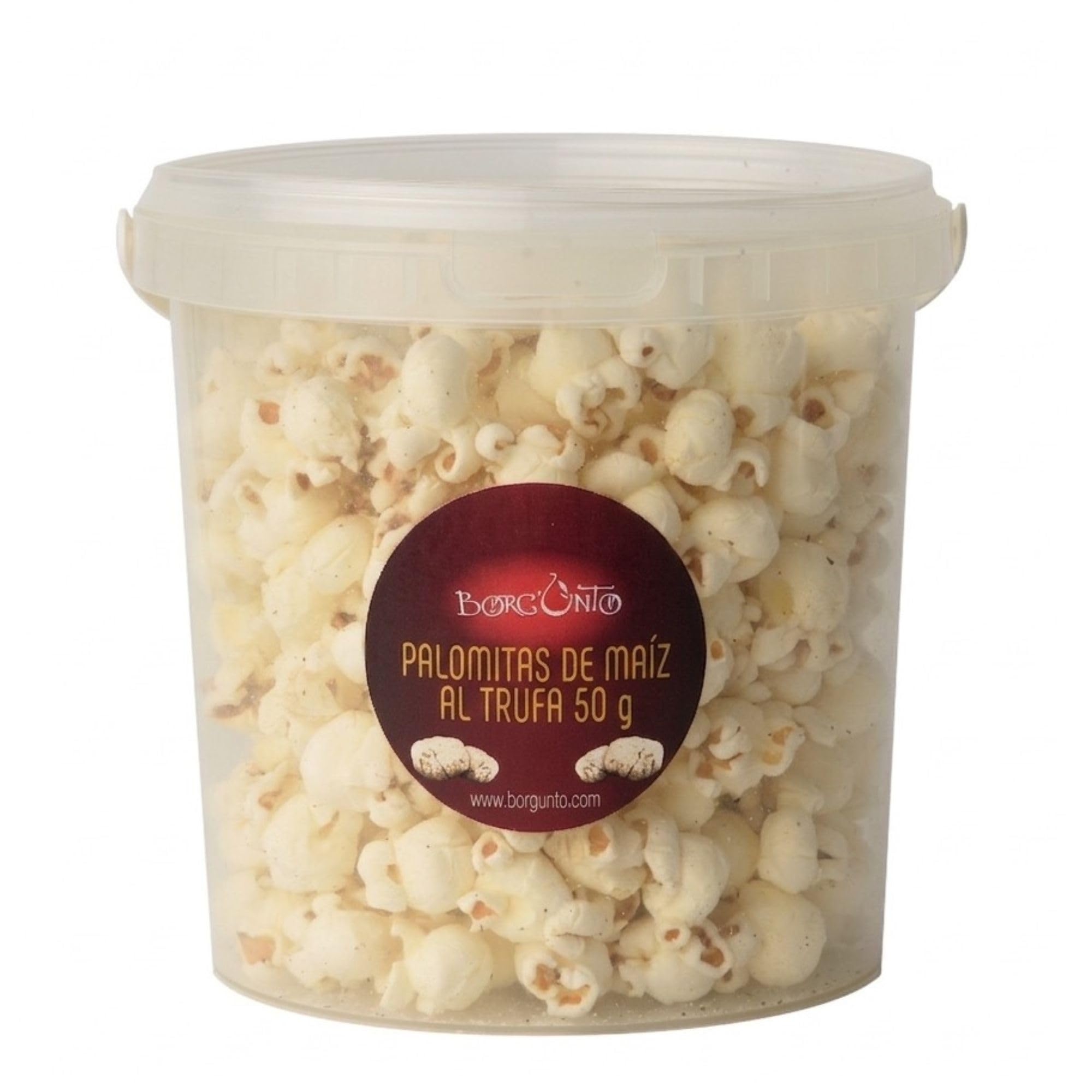 BORGUNTO | Palomitas de Maíz con Trufa 18 x 50g - Snack Crujiente con Trufa Blanca y Negra Genuina - Gourmet Italiano, Sin Gluten, Ideal para Aperitivos y Regalos (Paquete de 18)