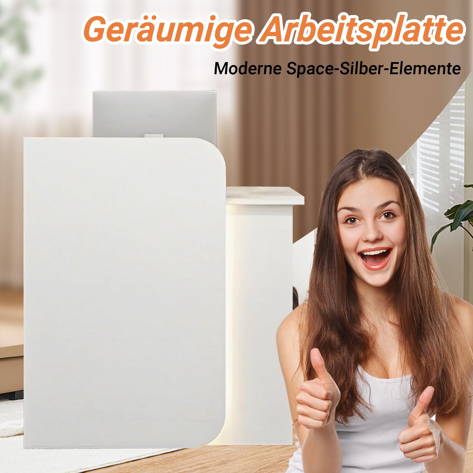 Einzelhandelstheke mit Schubladen, Messetheke Stehpult, Empfangstheke mit Schubladen, Hotel, Salon, Empfang, Kassierer, Rezeption, Supermarkt-Empfangstheke(Schwarz)
