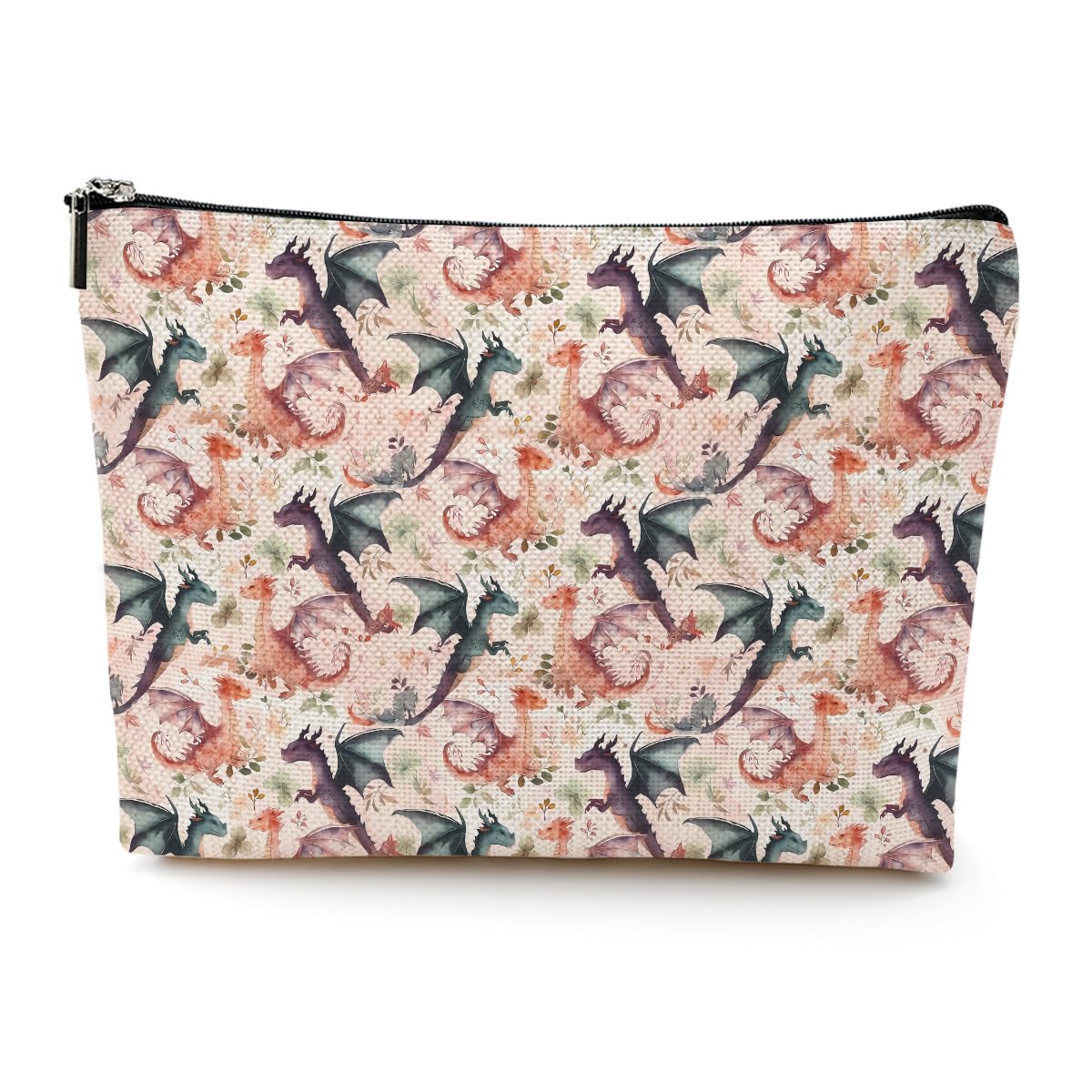 Cute Dragon Cosmetic Bag Dragon Stuff Merch Makeup Bag Funny Dragon Lover Gifts for Women Sister Animal Lovers Grandma Dragon Accessories Makeup Pouch