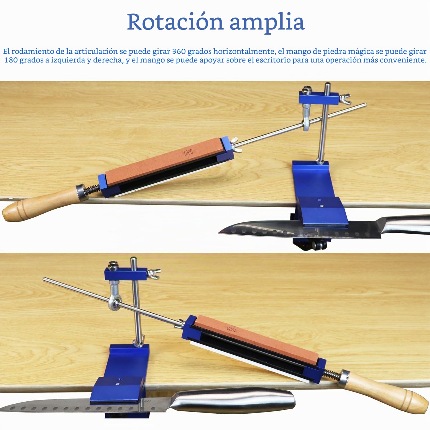Afilador Profesional, Afilador de Cuchillos de Angulo Fijo, Afilador Profesional de Cuchillos con 8 Piedras de Afilar, TOOSOAR Afilador de Cuchillos para Herramientas de Pulido de Precisión