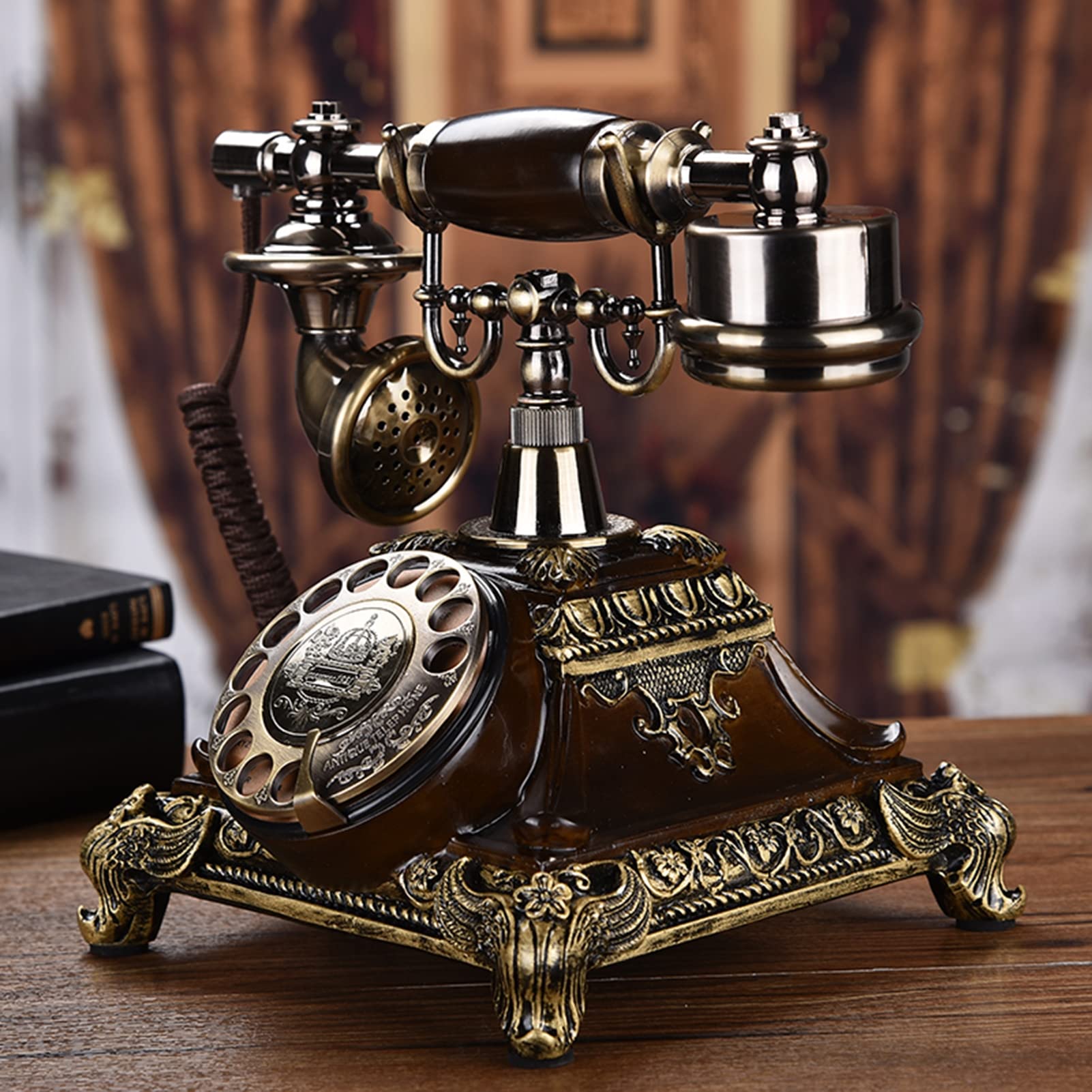 Telefon Stacjonarny Retro, Klasyczny Telefon Stacjonarny Z Tarczą Obrotową, Staromodny Telefon Stacjonarny Do Domu I Biura, A, A