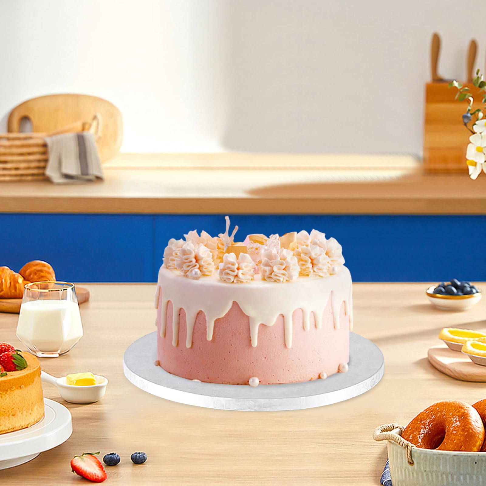 Sottotorta Rotondi 25 Cm - 5 Pezzi In Cartone Alimentare Impermeabile Per Torte, Compleanni E Matrimoni - Foto 7